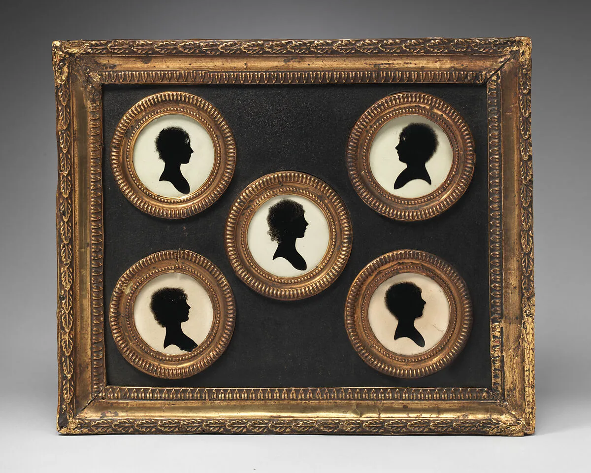 Panel with portraits of five girls — Unknown