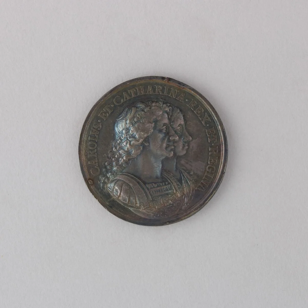 Medal of British Colonization Showing Charles II and Catherine — Unknown
