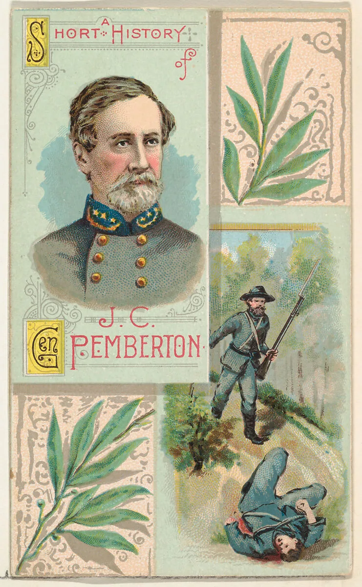 A Short History: General John C. Pemberton, from the Histories of Generals series (N114) issued by W. Duke, Sons & Co. to promote Honest Long Cut Smoking and Chewing Tobacco — Knapp & Company|W. Duke, Sons & Co.