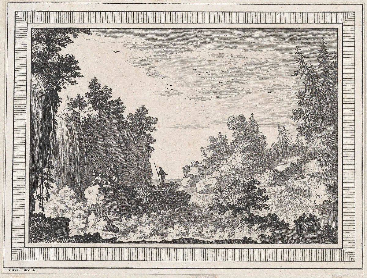 Landscape, from a series of six landscapes dedicated to Madame La Marquise de Pompadour — Quentin Pierre Chedel