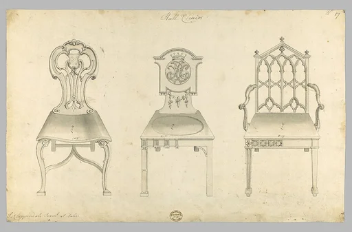 Hall Chairs, in Chippendale Drawings, Vol. I