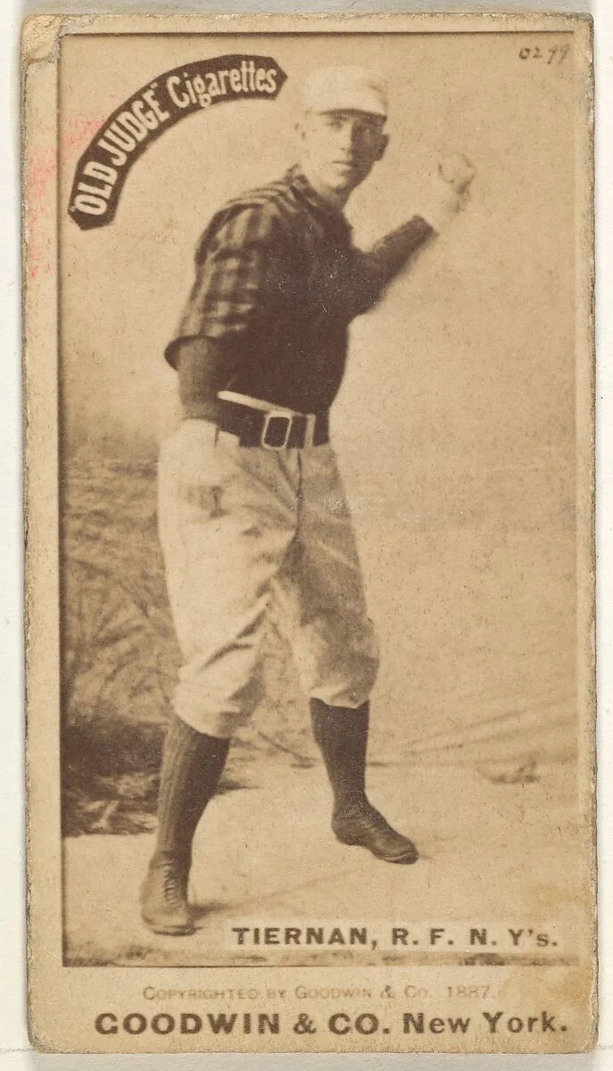 Michael "Silent Mike" Joseph Tiernan, Right Field, New York, from the Old Judge series (N172) for Old Judge Cigarettes — Goodwin & Company