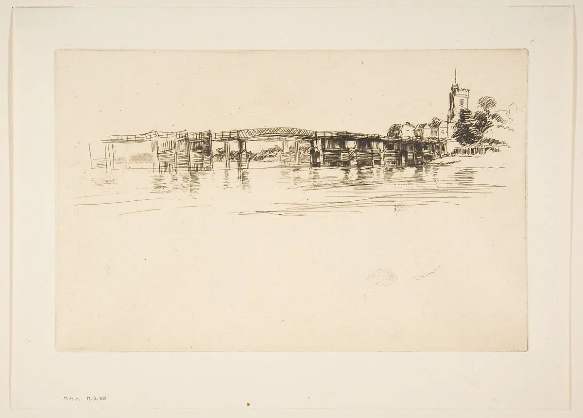 The Little Putney, No. 1 (Little Putney Bridge) — James McNeill Whistler