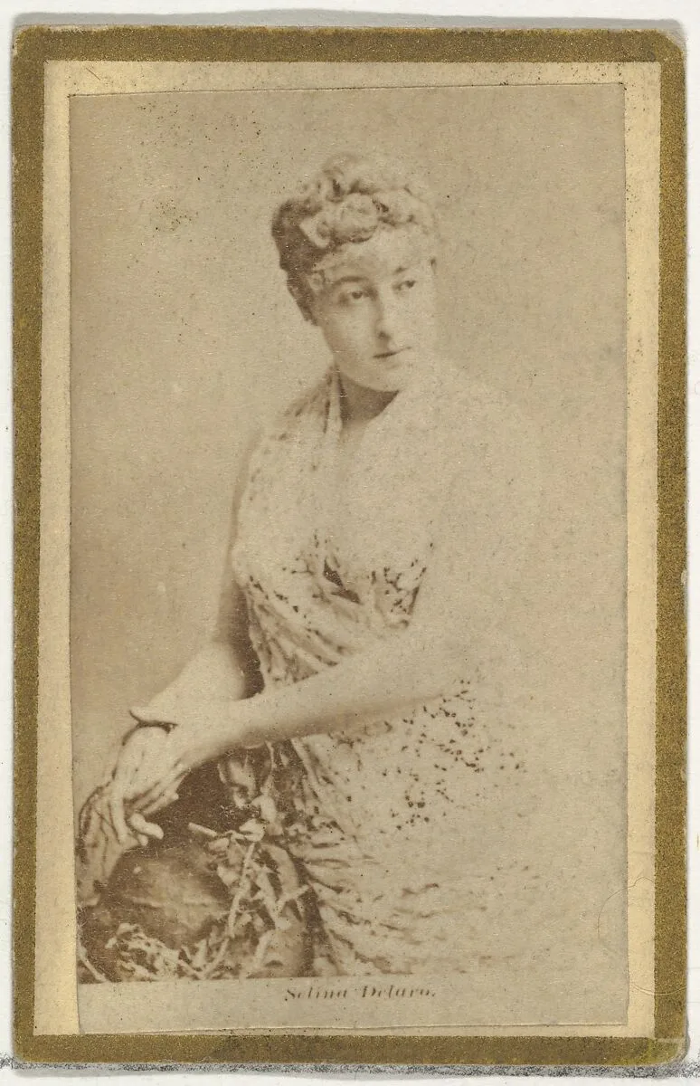 Selina Delaro, from the Actresses and Celebrities series (N60, Type 2) promoting Little Beauties Cigarettes for Allen & Ginter brand tobacco products — Allen & Ginter