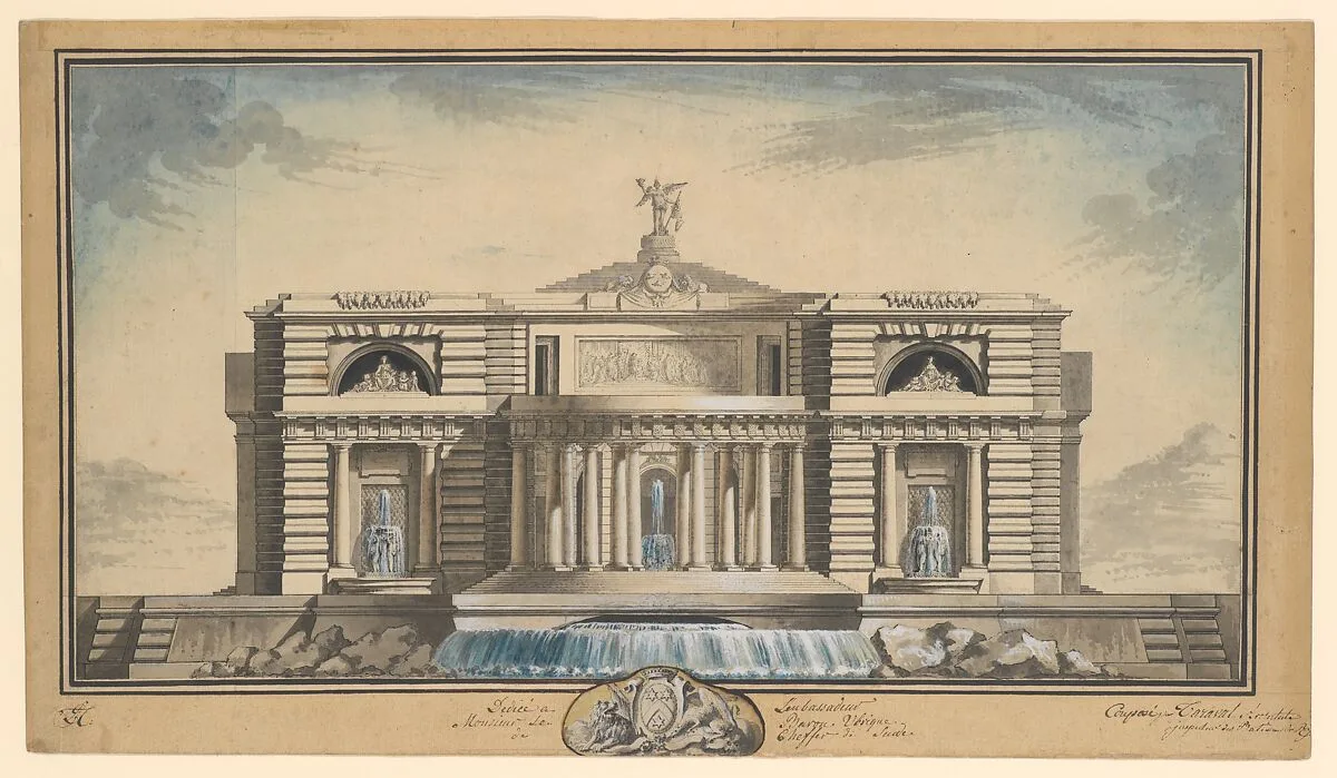 Design for a Neoclassical Building, Thought to be a School of Arts for the City of Stockholm — Louis Gustave Taraval