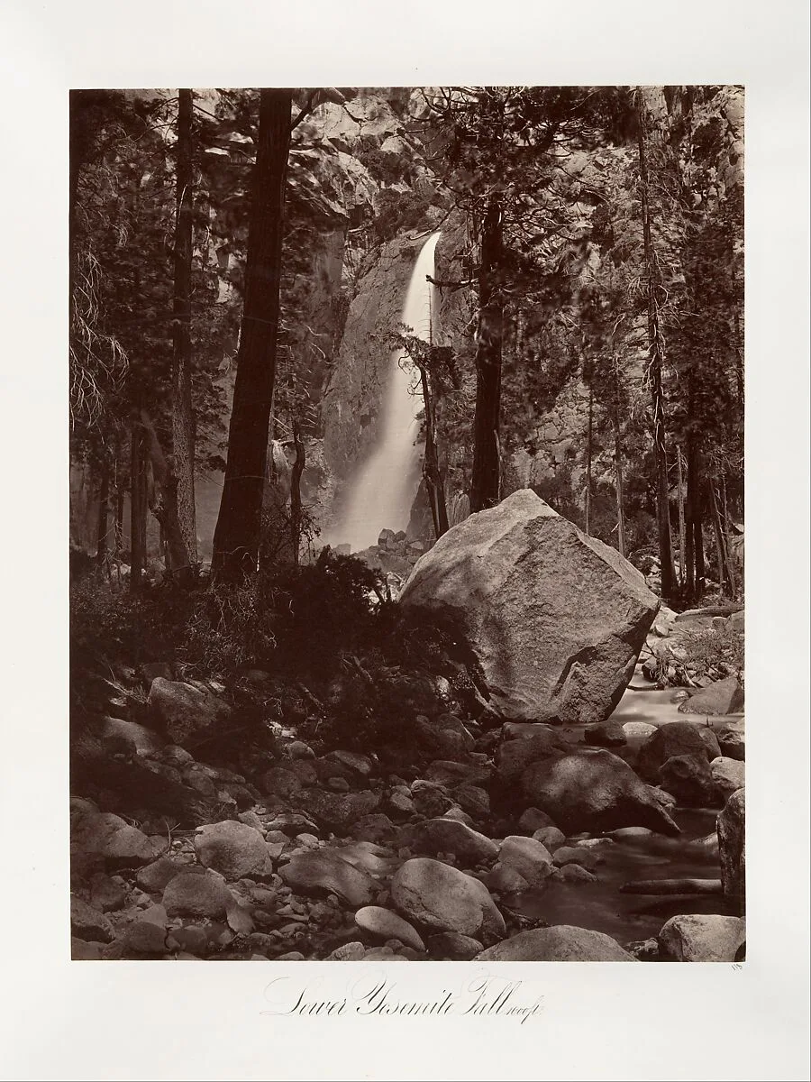 Lower Yosemite Fall, 1,600 feet — Carleton E. Watkins