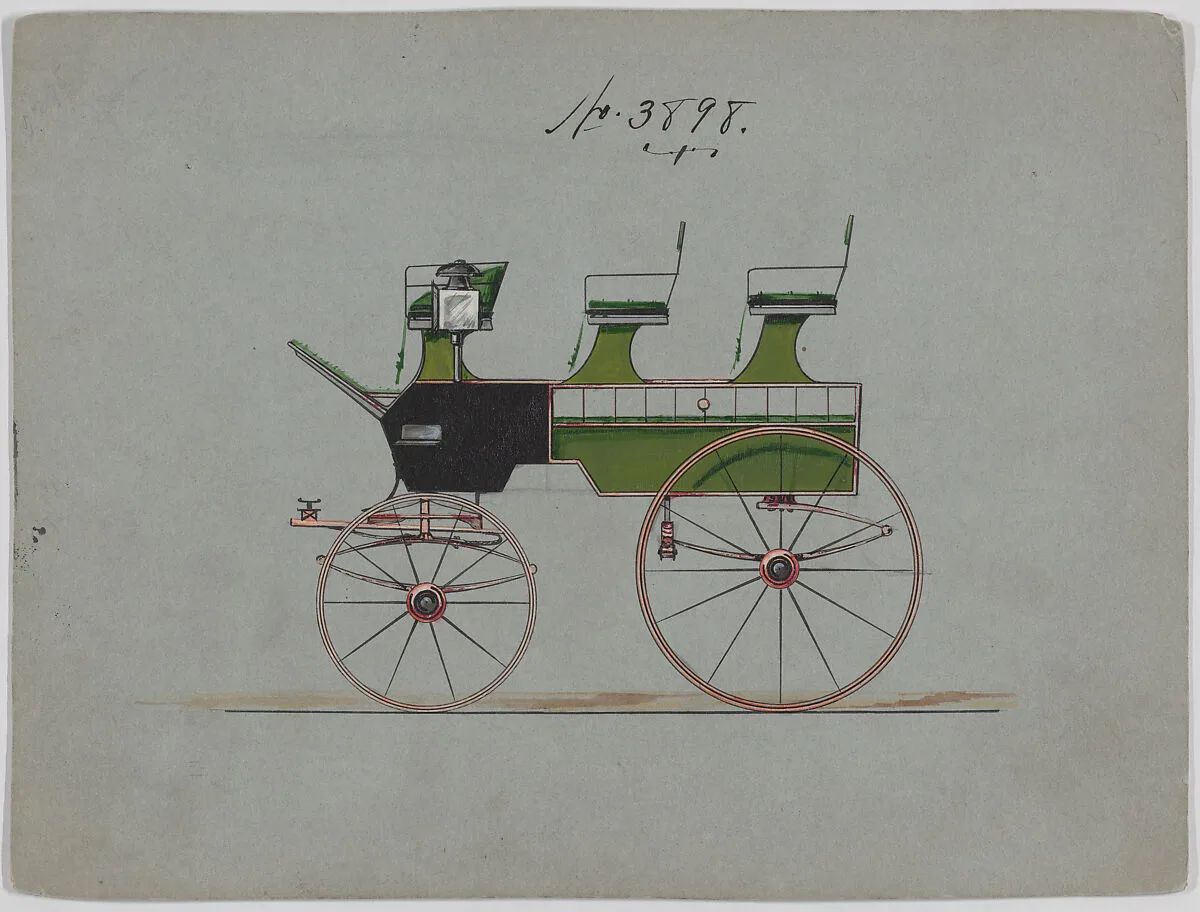 Design for Roof Seat Wagonette Break, no. 3898 — Brewster & Co.