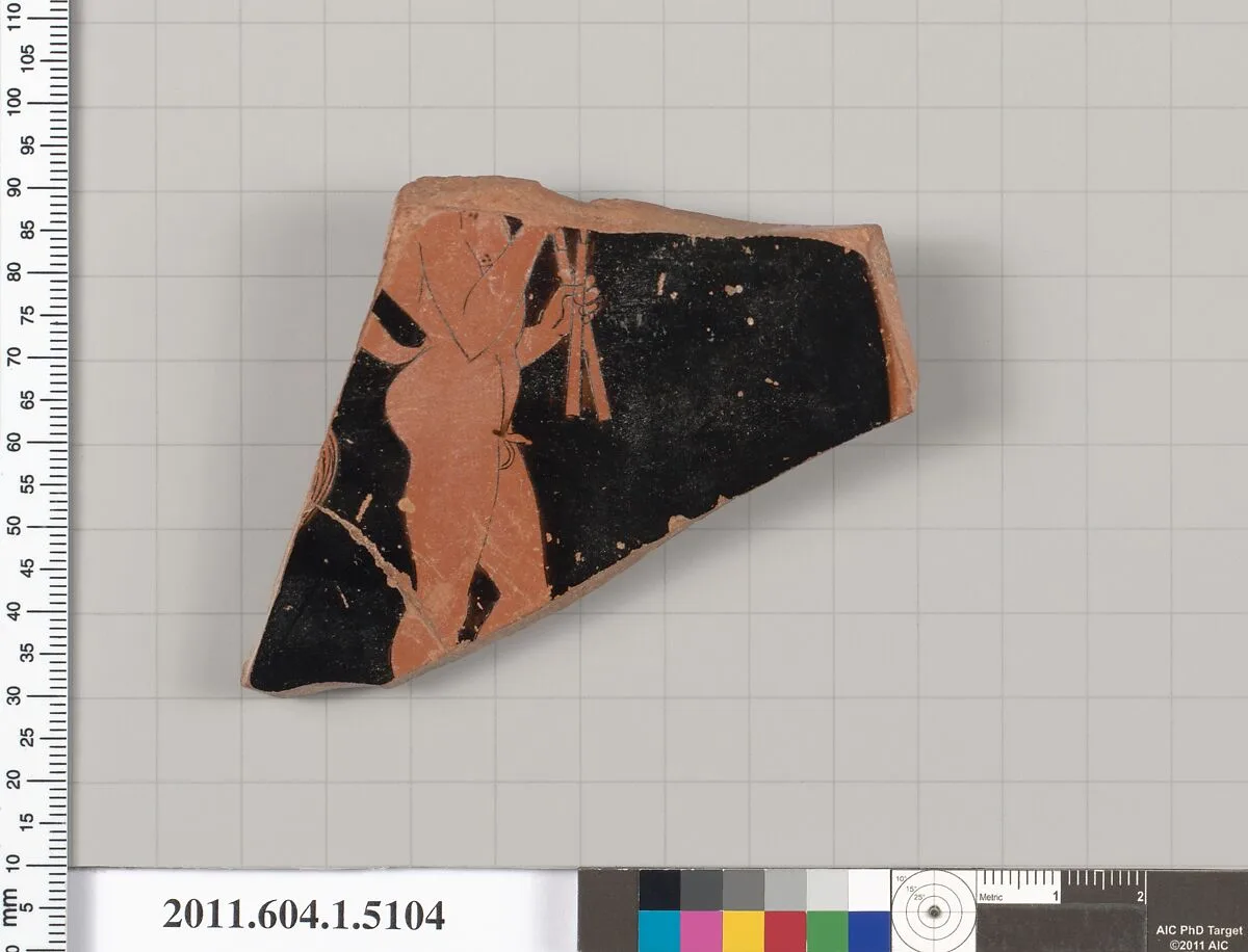 Terracotta fragment of a kylix (drinking cup) — Akestorides Painter