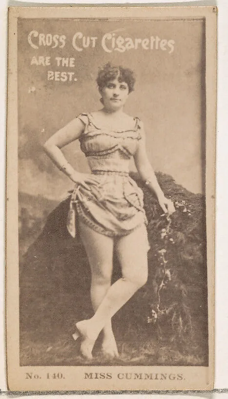 Card Number 140, Miss Cummings, from the Actors and Actresses series (N145-2) issued by Duke Sons & Co. to promote Cross Cut Cigarettes — W. Duke, Sons & Co.