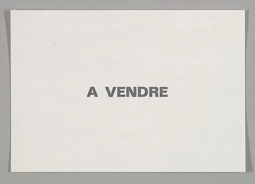 [Announcement for "A Vendre", Yvon Lambert, Paris]