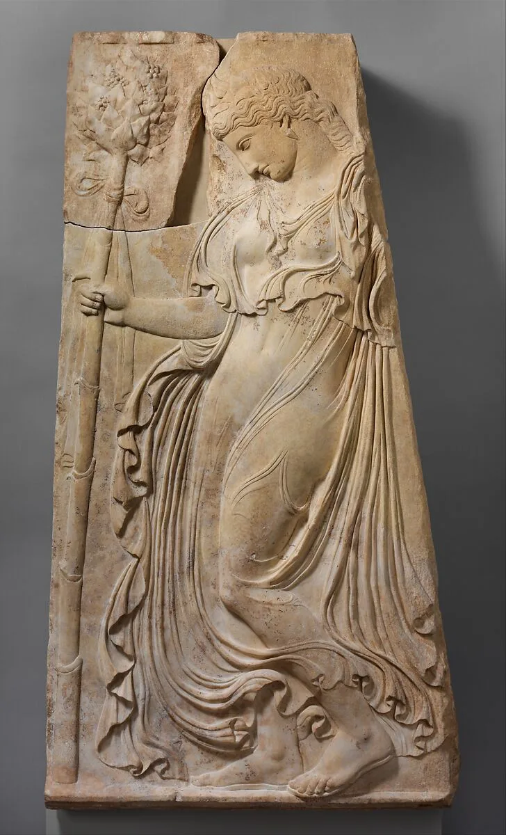 Marble relief with a dancing maenad — Kallimachos