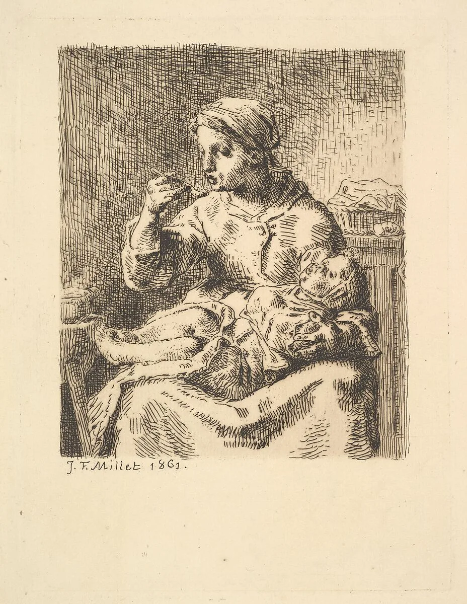Cooling the Porridge — Jean-François Millet