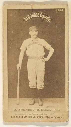 John Thomas "Tug" Arundel, Catcher, Indianapolis, from the Old Judge series (N172) for Old Judge Cigarettes
