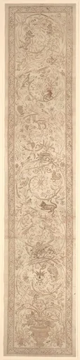 Cartoon for the embroidery of an orphrey bearing Medici arms combined with Arms of the House of Austria