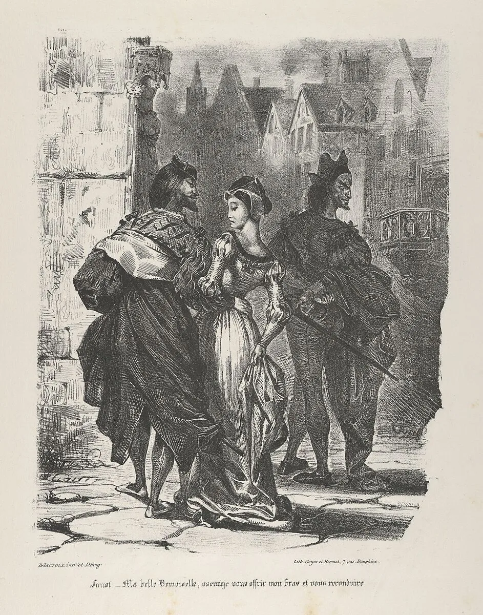 Faust Trying to Seduce Marguerite (Goethe, Faust) — Eugène Delacroix