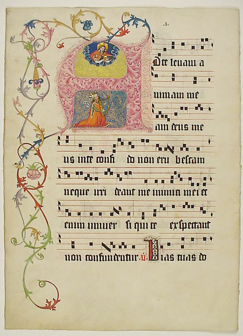 Manuscript Leaf with Initial A, from a Gradual — Unknown