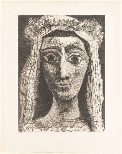 Jacqueline Dressed as a Bride Full Face I — Pablo Picasso|Jacques Frélaut