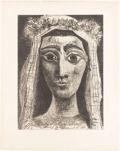 Jacqueline Dressed as a Bride Full Face I