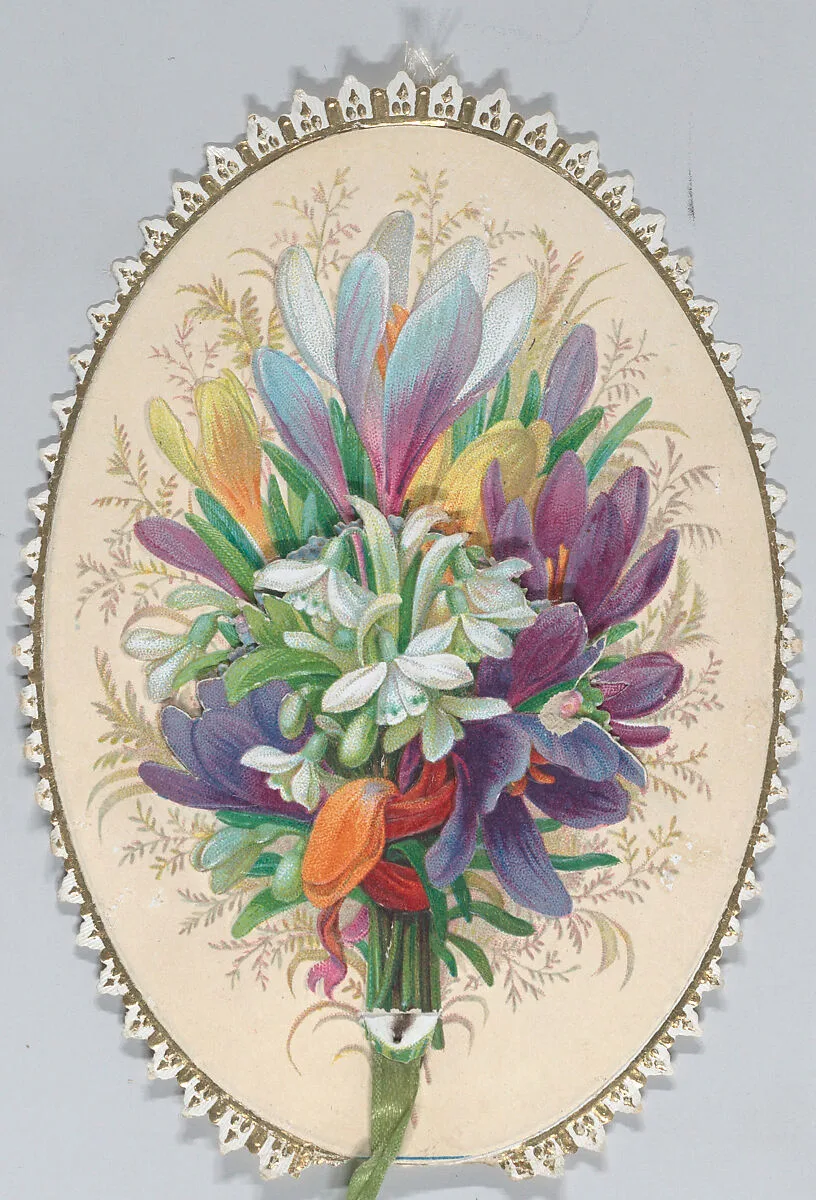 Valentine - Mechanical bouquet,crocus — Anonymous, British, 19th century