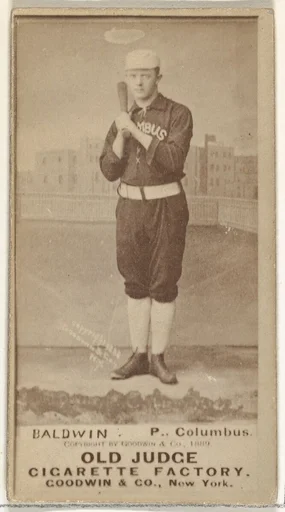 Marcus Elmore "Fido" Baldwin, Pitcher, Cleveland, from the Old Judge series (N172) for Old Judge Cigarettes