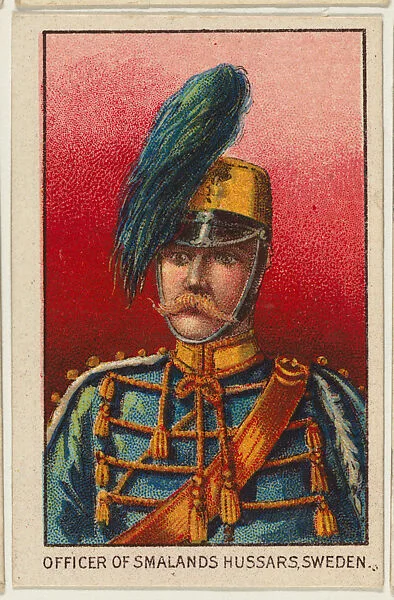 Officer of Smalands Hussars, Sweden, from the Military series (T79) issued by the American Tobacco Company — American Tobacco Company