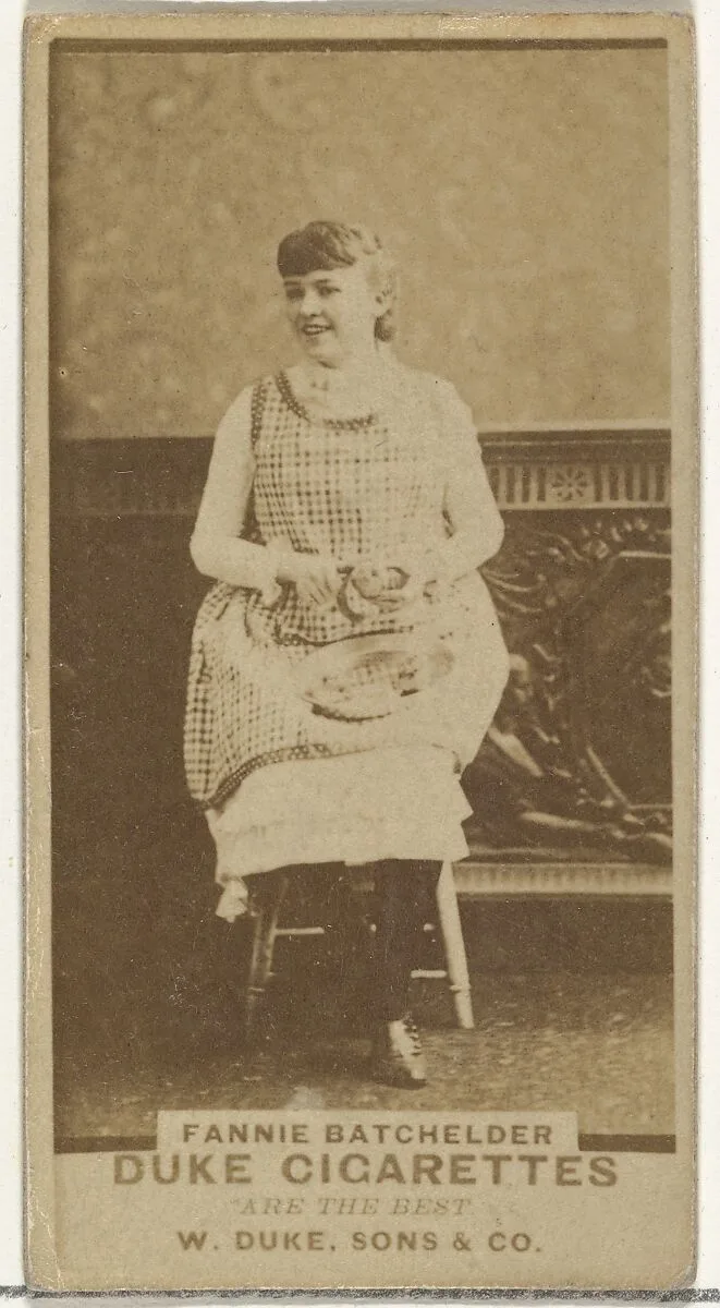 Fannie Batchelder, from the Actors and Actresses series (N145-7) issued by Duke Sons & Co. to promote Duke Cigarettes — W. Duke, Sons & Co.