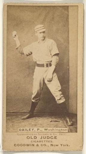 Edward M. Daily, Pitcher, Washington Nationals, from the Old Judge series (N172) for Old Judge Cigarettes