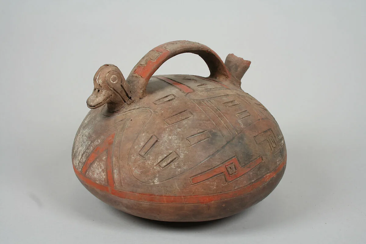 Double Spout and Bridge Bottle with Bird — Unknown
