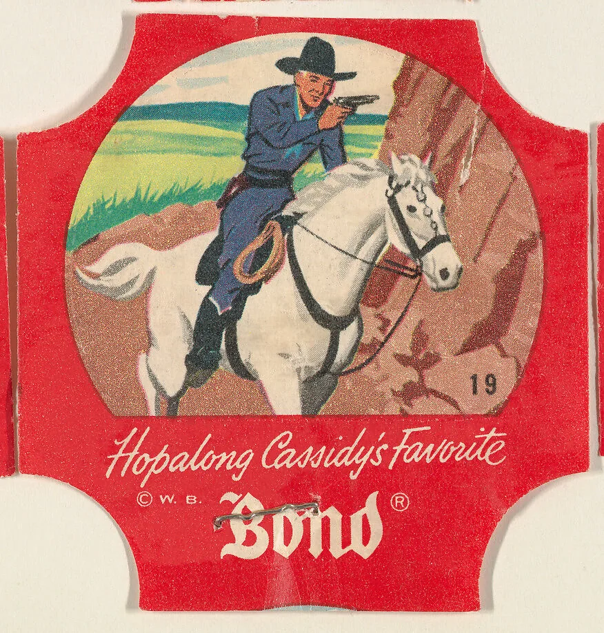 No. 19, from the Hopalong Cassidy bread labels series (D290-8) issued by Bond Bread — Warner Bros|Bond Bread