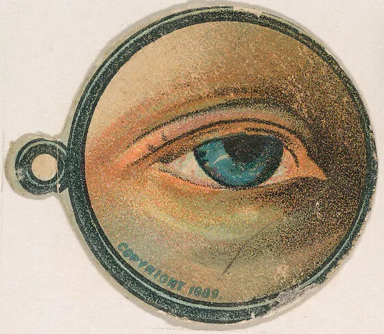 Monocle and Eye (blue), from Jocular Ocular series (N221) issued by Kinney Bros. — Kinney Brothers Tobacco Company