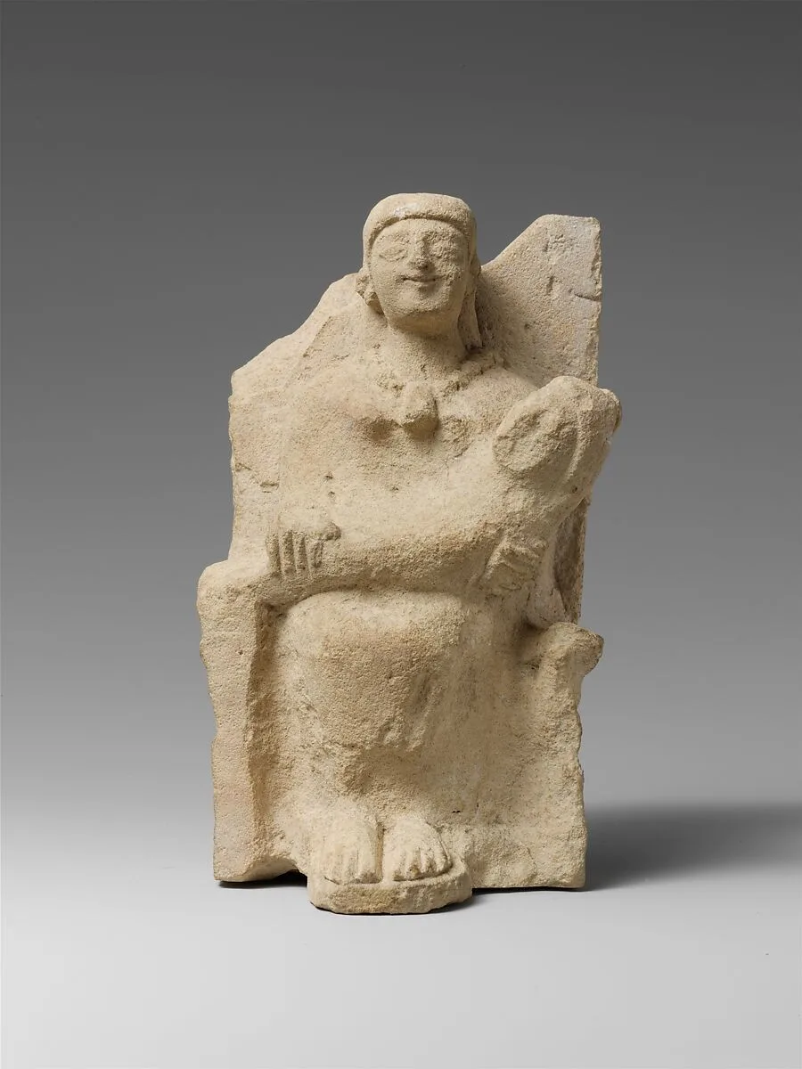 Limestone statuette of a nursing mother — Unknown
