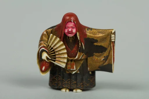 猩々能舞蒔絵根付|Netsuke of Shōjō Dancer