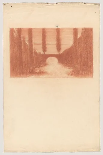 Landscape with Bridge and Cypress Trees