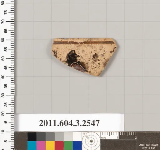 Terracotta rim fragment of a kylix (drinking cup)