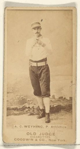 A.C. Weyhing, Pitcher, Philadelphia Athletics, from the Old Judge series (N172) for Old Judge Cigarettes