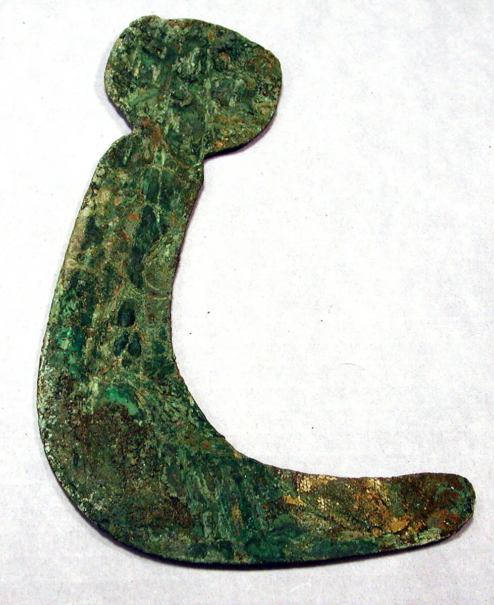 Copper Knife with Sickle Shaped Blade — Unknown