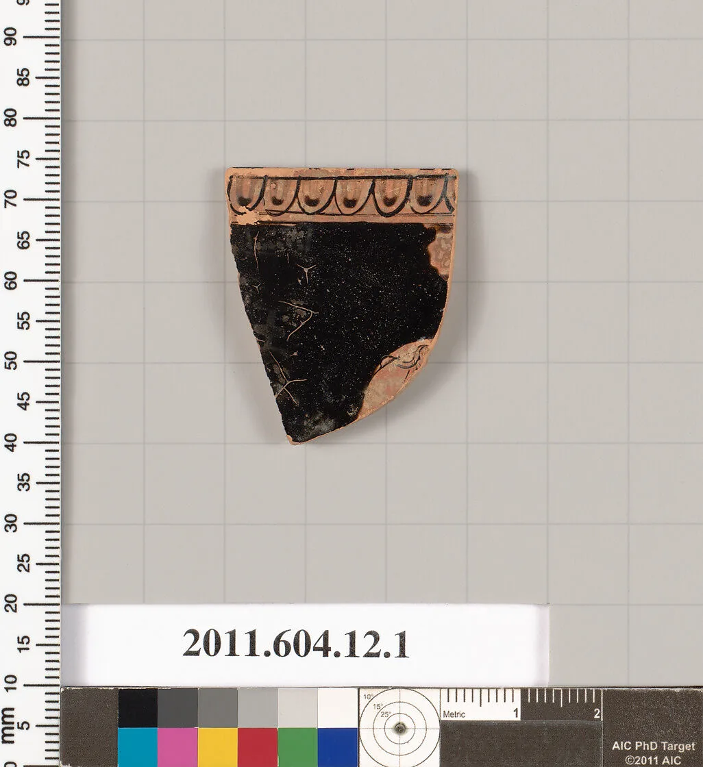 Terracotta rim fragment of a skyphos (deep drinking cup) — Apulian
