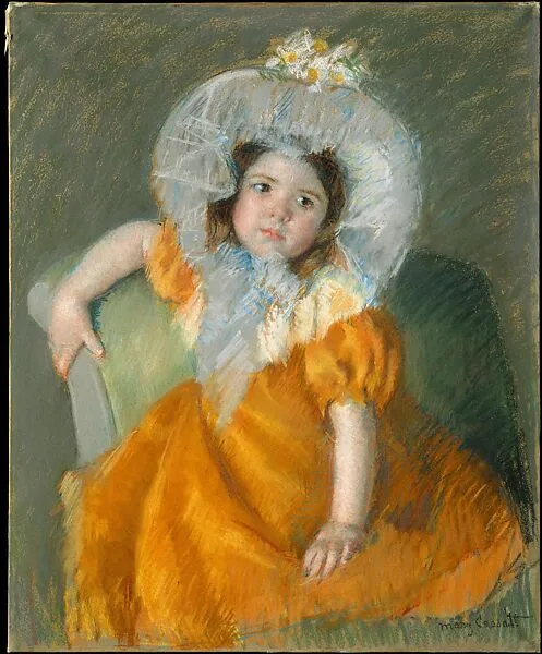Margot in Orange Dress — Mary Cassatt