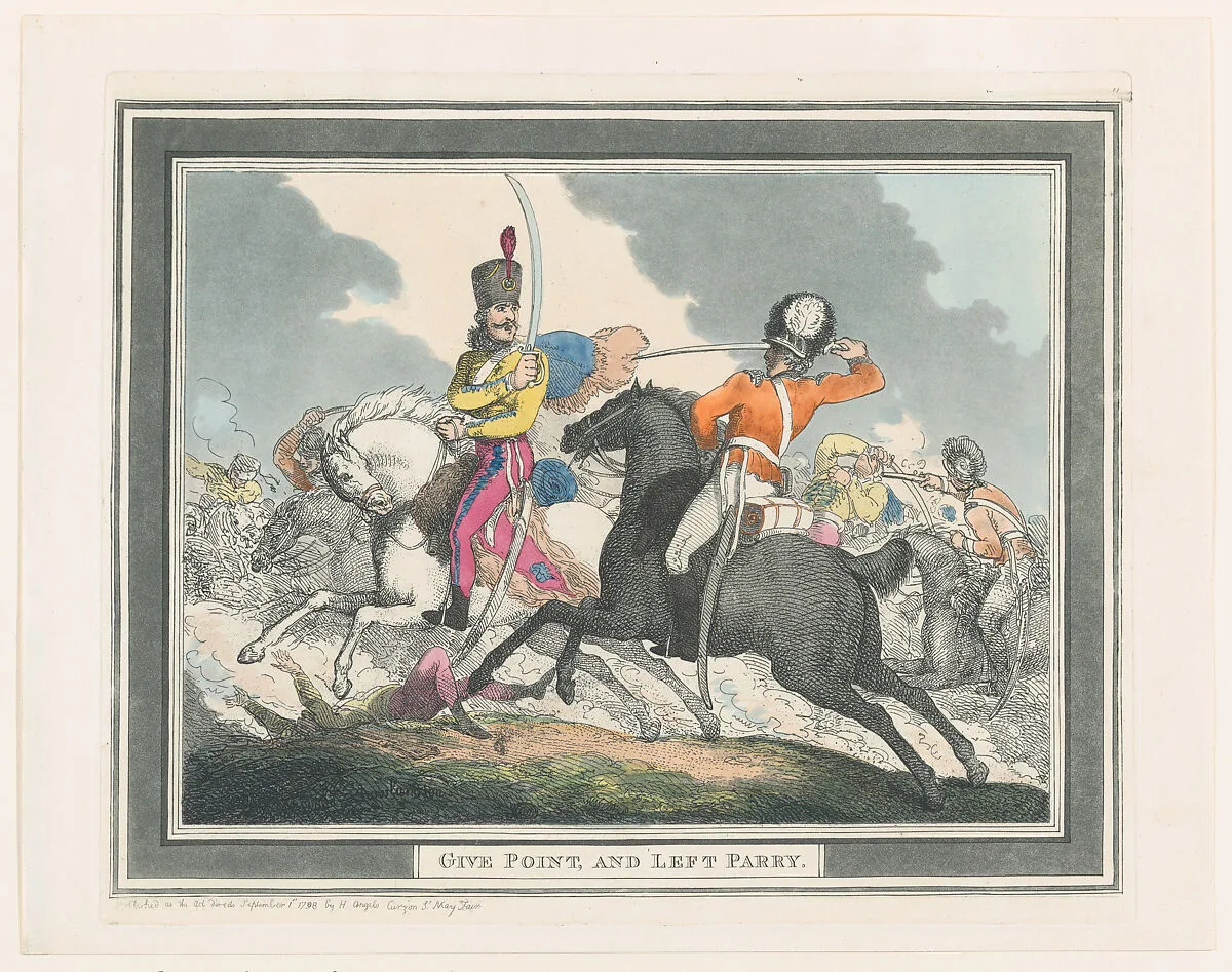 Give Points and Left Parry — Henry Angelo|Thomas Rowlandson