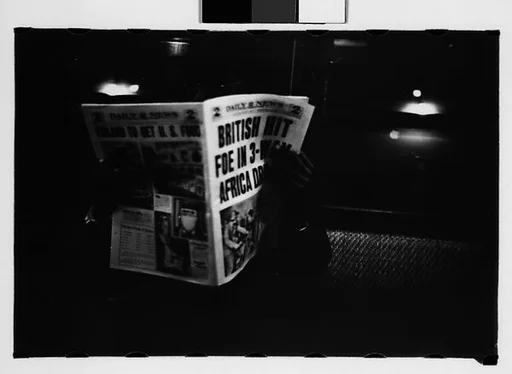 [Five 35mm Film Frames: Subway Passengers, New York City]