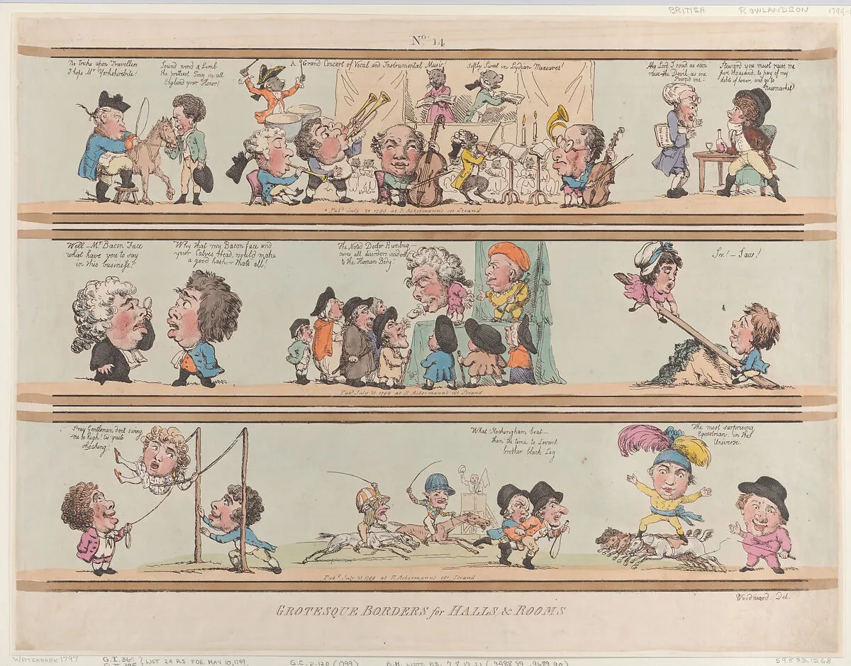 Grotesque Borders for Rooms & Halls, Plate 14 — Rudolph Ackermann, London|George Murgatroyd Woodward|Thomas Rowlandson