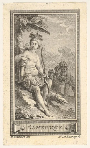 L'Amerique, from the Almanach iconologique