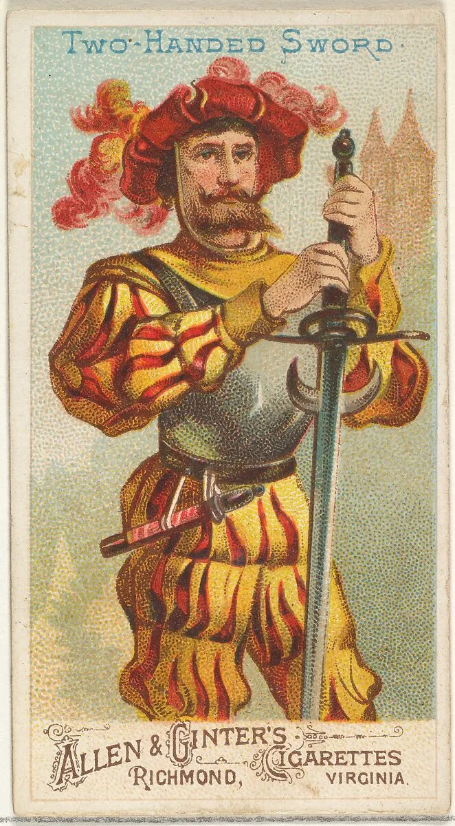 Two-handed Sword, from the Arms of All Nations series (N3) for Allen & Ginter Cigarettes Brands — Allen & Ginter