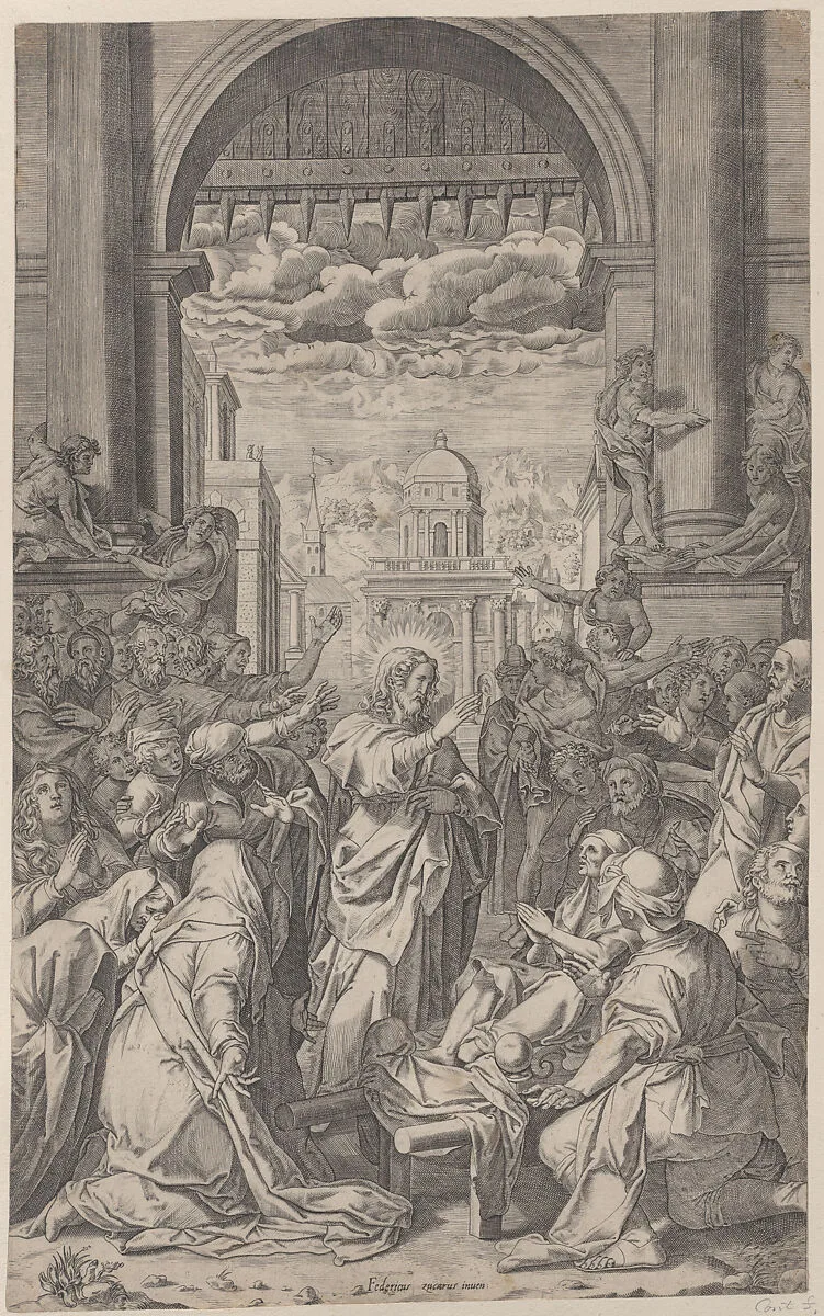 Christ raising the son of the widow outside the gate of the city of Naim — Aliprando Caprioli|Federico Zuccaro (Zuccari)