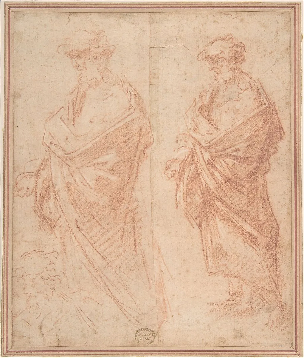 Studies of a Man — Anonymous, Italian, Roman-Bolognese, 17th century