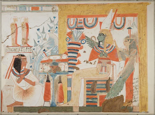 Userhat Kneeling Before Osiris and the Goddess of the West, Tomb of Userhat