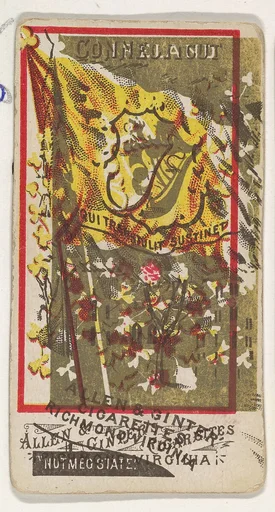Connecticut and Ireland (double-printed card), from Flags of All Nations, Series 1 (N9) for Allen & Ginter Cigarettes Brands
