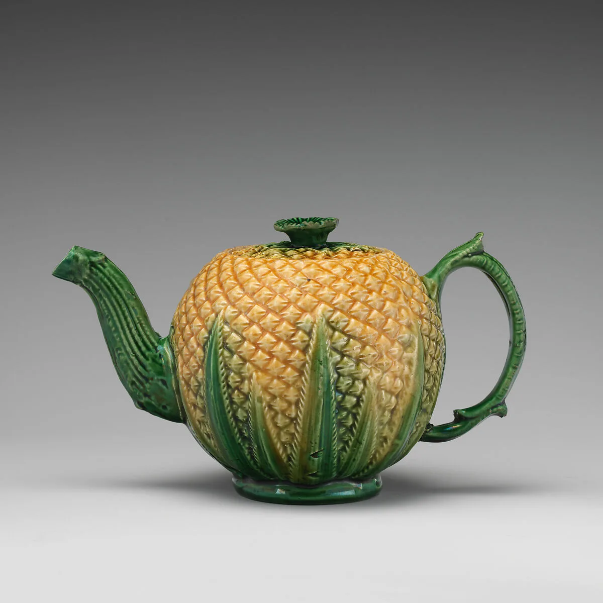 Teapot in the form of a pineapple — Whieldon type
