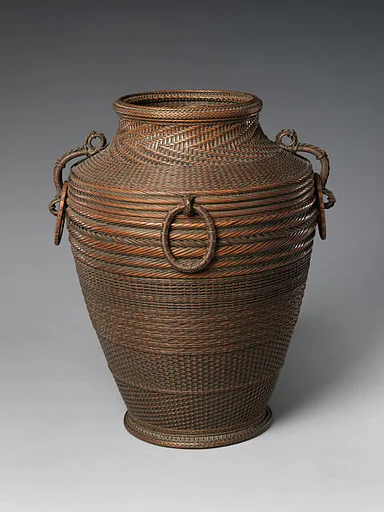 二代飯塚鳳斎造 華籃|Large Flower Basket (Hanakago)