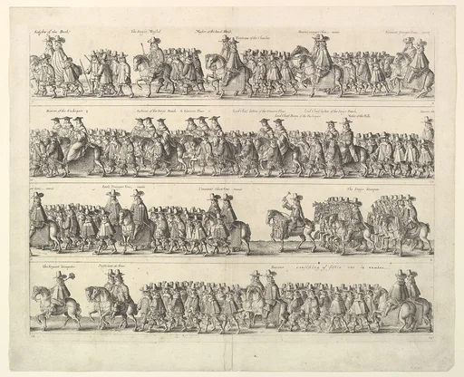 Coronation Procession of Charles II Through London (from John Ogilby's "The Entertainment of...Charles II," London, 1662)